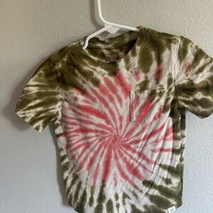 GAP Green and Pink Short Sleeve Tie-Dye Tee